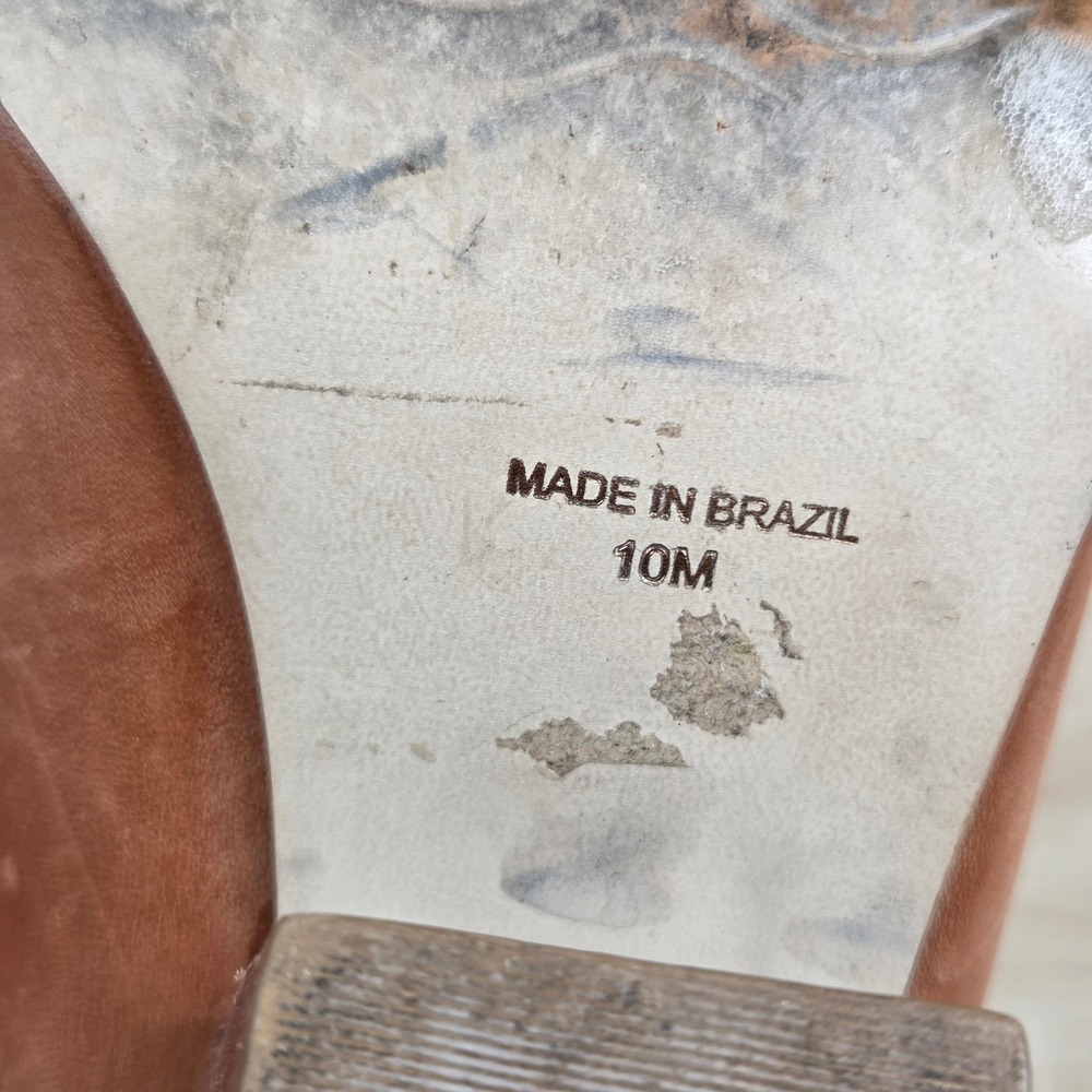 ABLE Brown Leather Pointed Toe Heeled Mules Women's 10 Made in Brazil - Picture 13 of 15